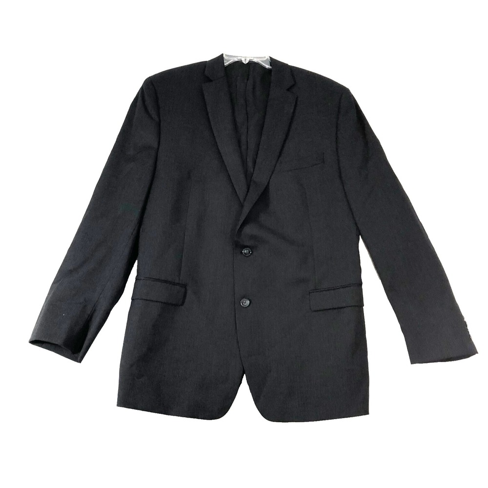 Calvin Klein Blazer Men's 46 XL Dark Gray Suit Jacket Sport Coat Wool Extra Long